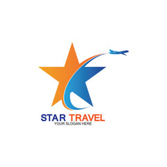 Star travel logo design. Travel agency logo design. Amazing destinations creative symbol concept.