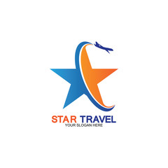 Star travel logo design. Travel agency logo design. Amazing destinations creative symbol concept.