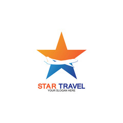 Obraz premium Star travel logo design. Travel agency logo design. Amazing destinations creative symbol concept.