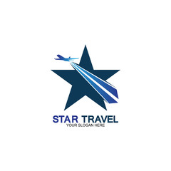 Star travel logo design. Travel agency logo design. Amazing destinations creative symbol concept.