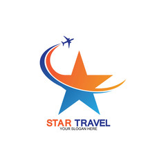 Star travel logo design. Travel agency logo design. Amazing destinations creative symbol concept.