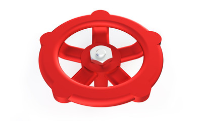 Open gate valve isolated on the white background 3d render