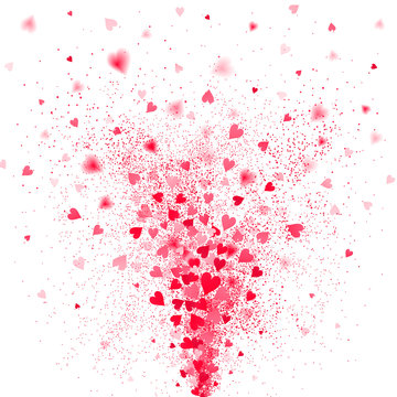 Explosion of Red Hearts Confetti