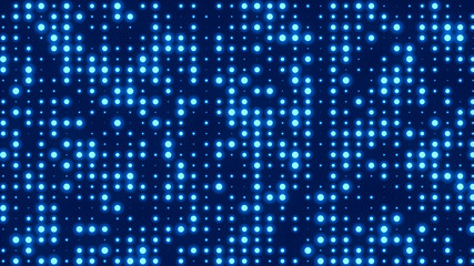 Dot  white blue pattern screen led light gradient texture background. Abstract  technology big data digital background. 3d rendering.