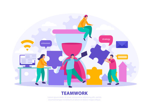 Teamwork Flat Design Concept