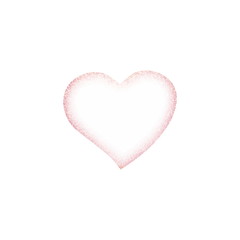 pink heart made of paper isolated on white background