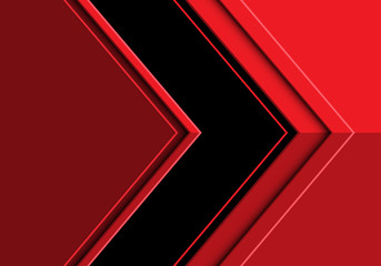 Abstract black arrow direction on red design modern futuristic background vector illustration. 