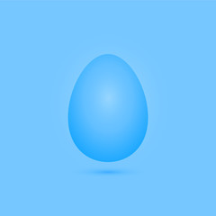 Blue egg on a blue background with a shadow. Minimal festive style for easter patterns.