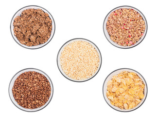 Black bowl with natural organic granola cereal