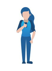 woman using smartphone avatar character