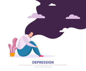 Obraz premium Depression Flat Background