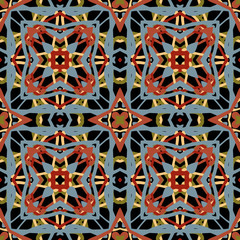 The geometric pattern is seamless. Background of abstract ornament. Template for design on wrapping paper
