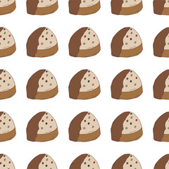 Seamless pattern with cake.Hand drawn vector illustration.