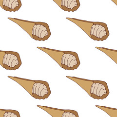Seamless pattern with cake.Hand drawn vector illustration.
