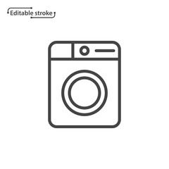 Washing machine, laundry line vector icon. Editable stroke. 