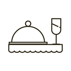 tray server menu with wine cup