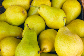 pears background yellow fruits market organic agriculture