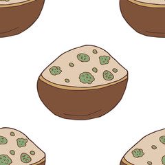 Seamless pattern with cake.Hand drawn vector illustration.