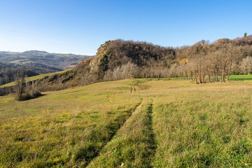 Fototapeta na wymiar Countryside in Winter in San Marino 