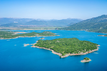 Fototapeta na wymiar view of the lake slano, montenegro near Nikšić