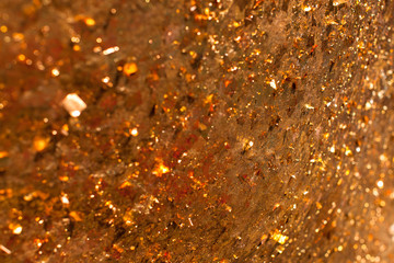 Blur Texture of The Gold Leaf On The Buddha Statue In Temple Of Thailand