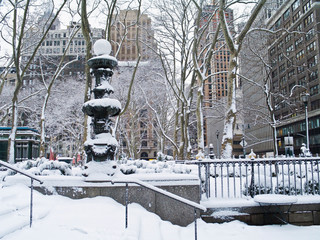 Winter Scene Bryant Park
