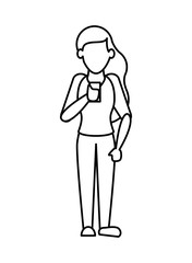 woman using smartphone avatar character