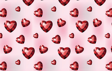 The background image of a red ruby with a heart shape. Red Hearts Pattern Gems Icons Love