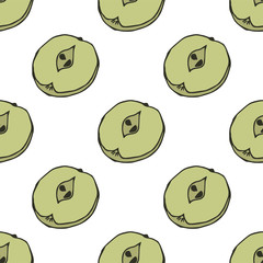 Seamless pattern with apples.Hand drawn vector