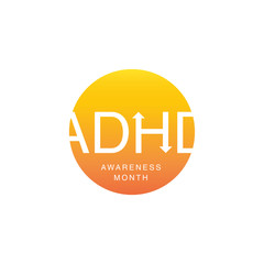 ADHD Awareness Month in October. Attention Deficit Hyperactivity Disorder. Celebrate annual in United States. Health care concept. Poster, greeting card, banner and background.