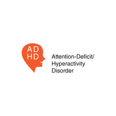 ADHD Attention Deficit Hyperactivity Disorder. Medical Icon Product Label And Logo Graphic Template.
