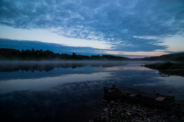 sunset over the lake
