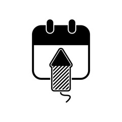 New year calendar icon isolated on white background