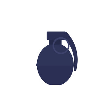 grenade on white, vector icon