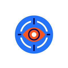 retina scan icon, flat design