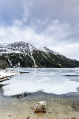 Frozen Lake Morskie Oko or Sea Eye Lake in Poland at Winter