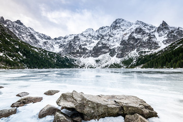 Winter at Morskie Oko or Sea Lake in Poland Tatra Mountains © marcin jucha