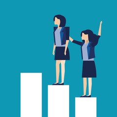 elegant businesswomen workers avatars characters