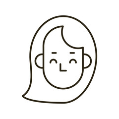 head woman face character icon