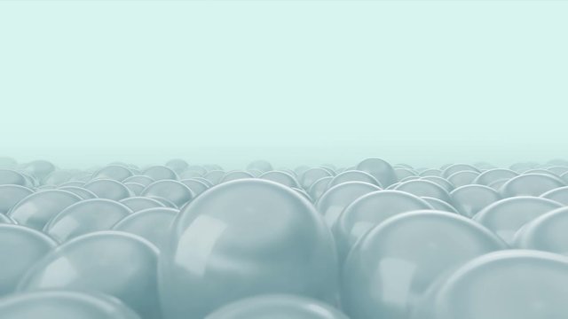 One red balloon is opposed by many other balloons. Bright blue light background. Ideal title text background. One against all. Concept ideas. The concept of personality. Use mask to easy change color.