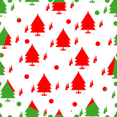 christmas pine tree seamless vector pattern