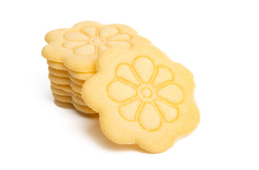 flower butter cookies isolated
