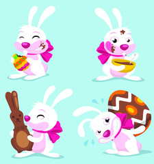 easter bunny cartoon set