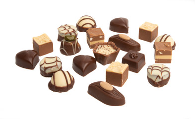 chocolate candies isolated