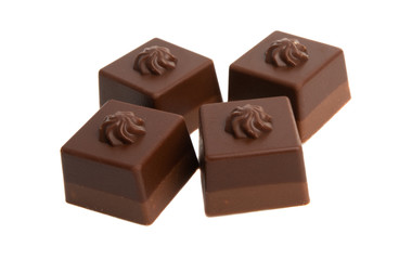 chocolate candies isolated
