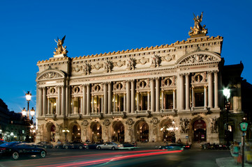 Fototapeta na wymiar France, Paris, opera house at dusk