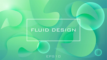 Fluid shapes poster covers set with modern background colors.