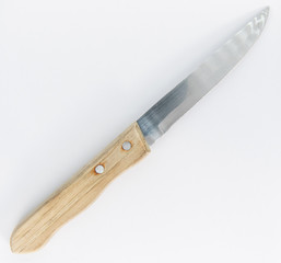 A smooth knife with a wooden handle for cutting