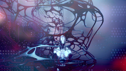 Abstract Art | 3D Illustration | Zukunftsvision Künstliche Intelligenz