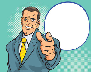 business man pointing